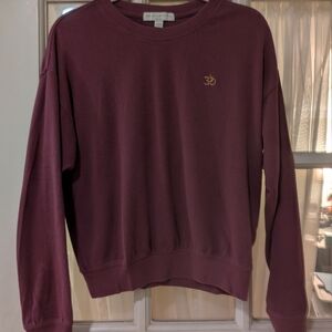 Spiritual Gangster Maroon Sweater with Gold Detail